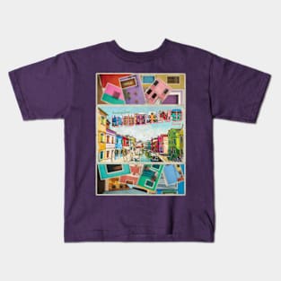 Greetings from Burano in Venice Vintage style retro souvenir Kids T-Shirt